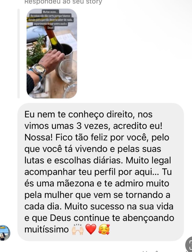 Mensagem direta - admiração