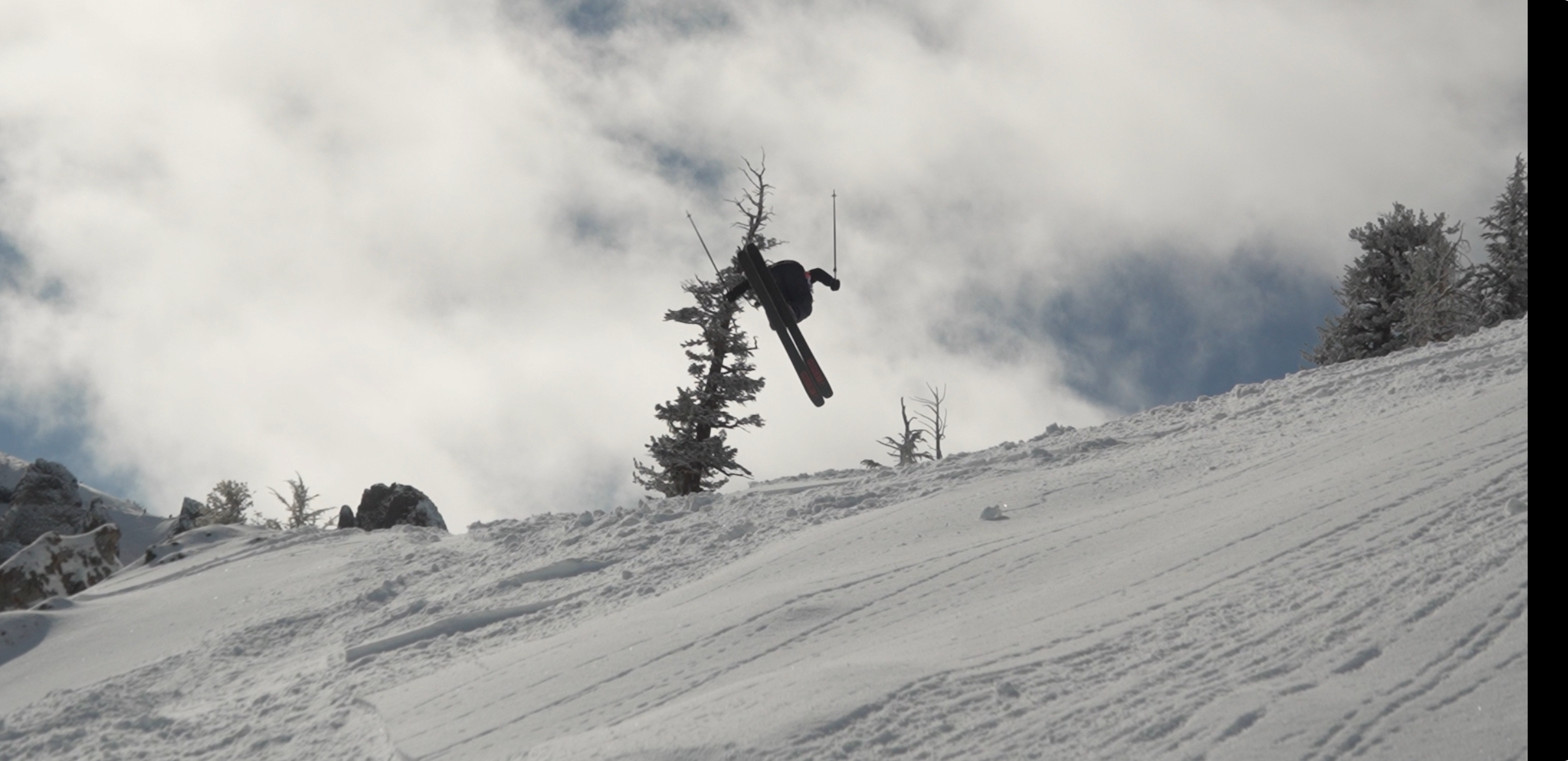 Inverted above the trees