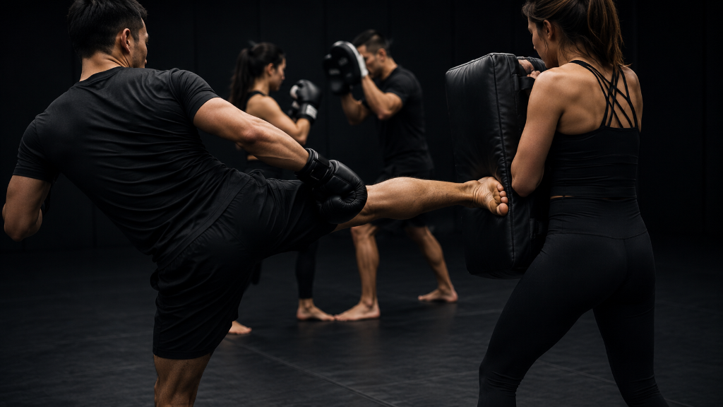 Fitness Kickboxing class at 519 Jiu Jitsu Guelph — high-energy cardio and striking