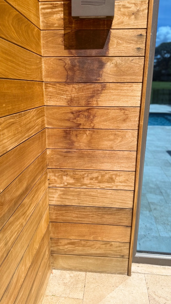 Inconsistent stain retention.