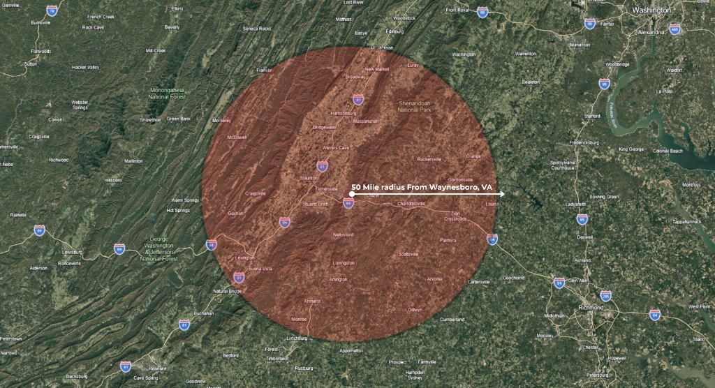 Central Virginia service area