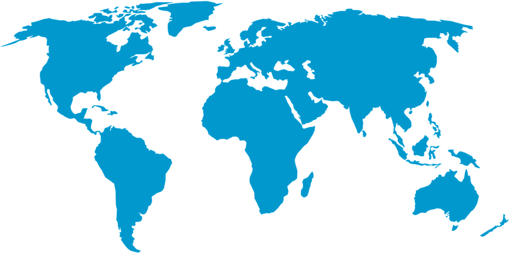 World map displaying VPMA Group global office locations for Control-M consulting and implementation services