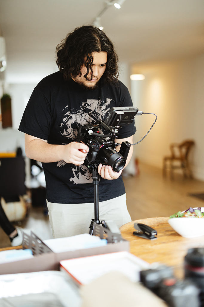 Behind the scenes on a Black & White Media production set