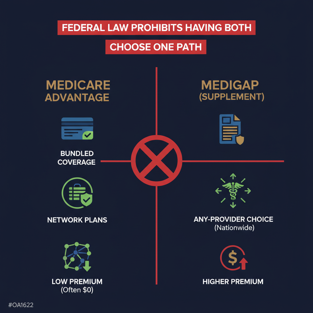 Medicare infographic: Can I have both Medicare Advantage and Medigap?
