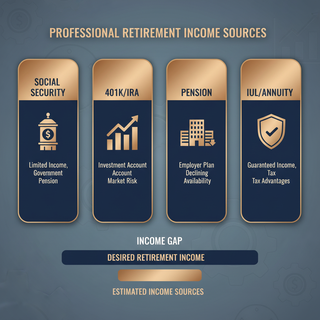 Retirement income sources comparison and gap analysis