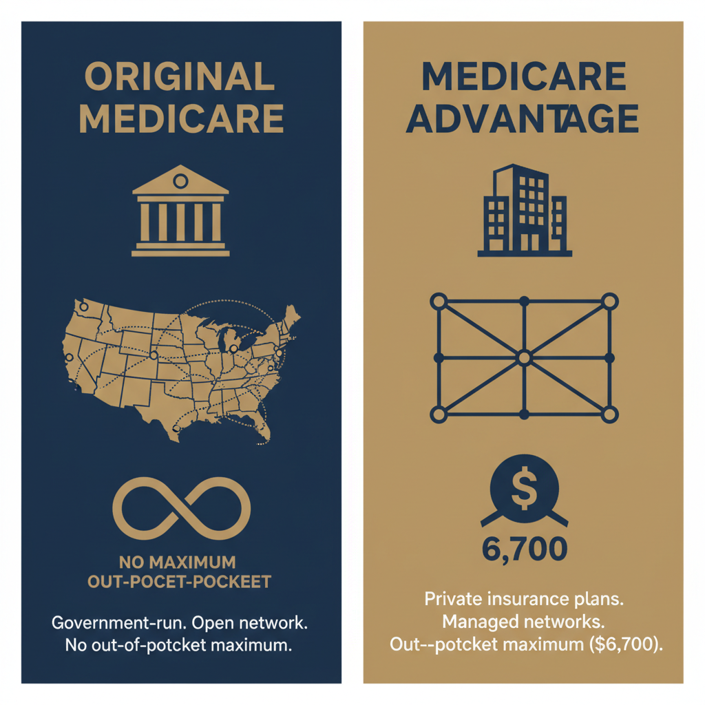 Medicare advantage infographic: What is the difference between Medicare Advantage and Original Medicare?