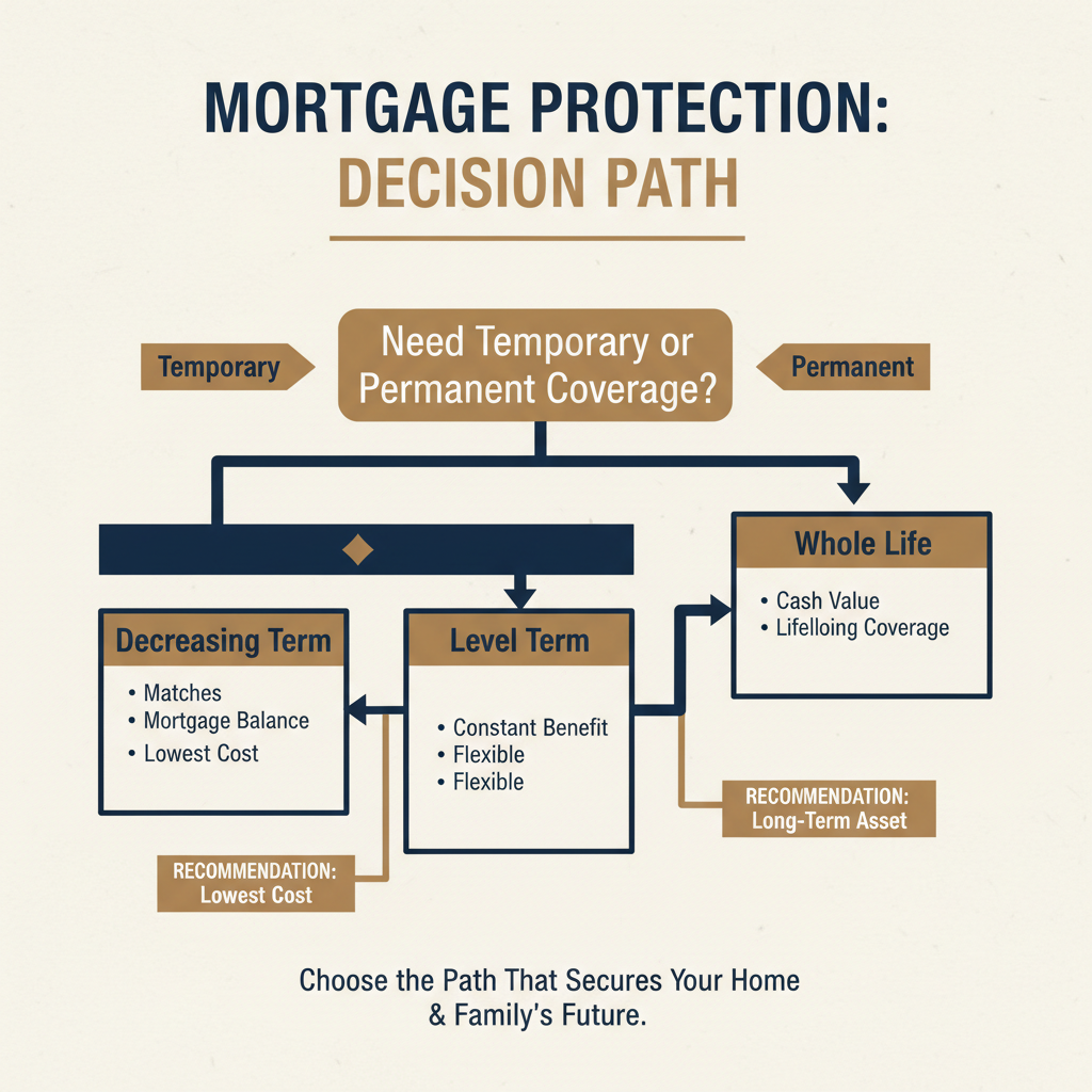 Mortgage protection decision tree: temporary vs permanent coverage