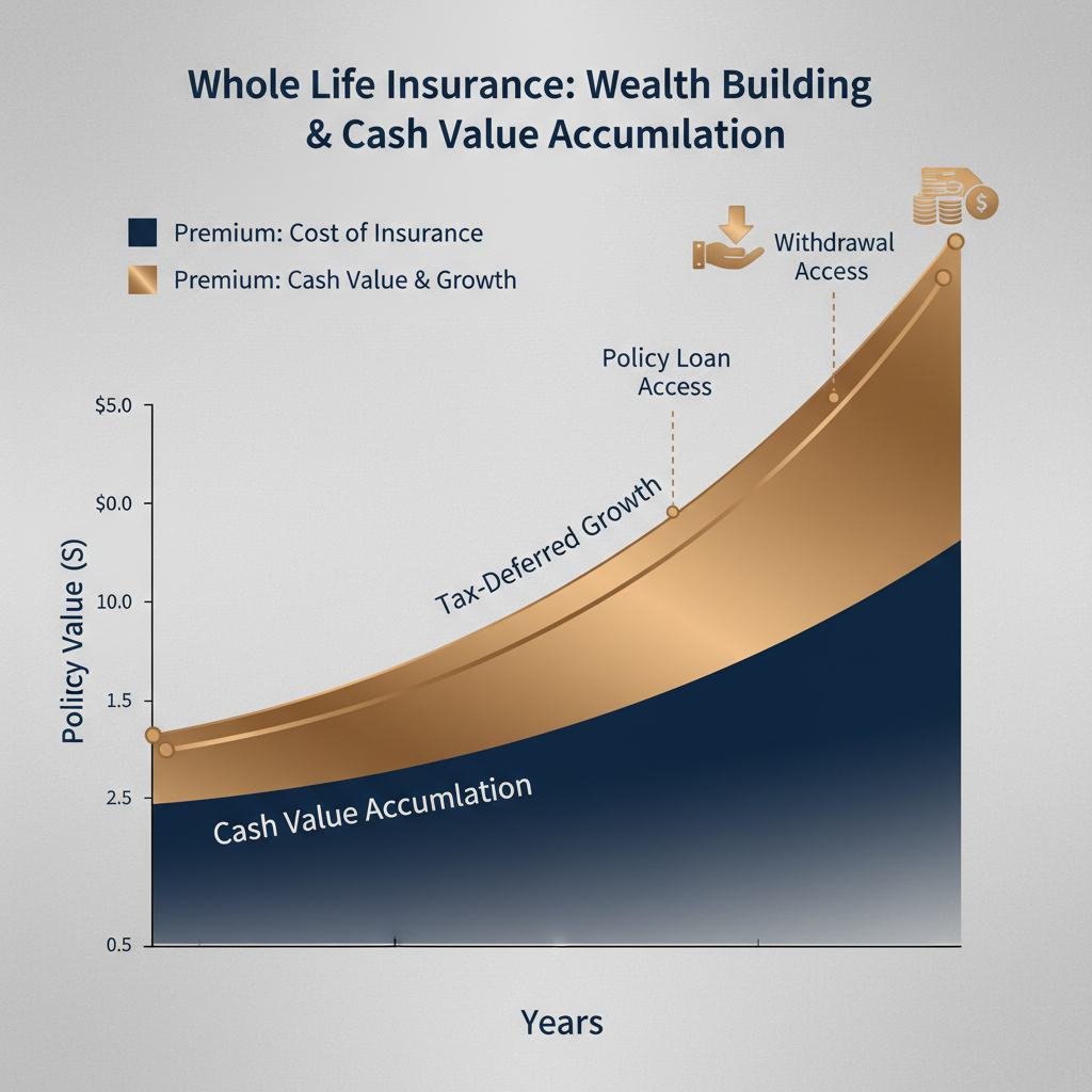 Whole life cash value accumulation over time