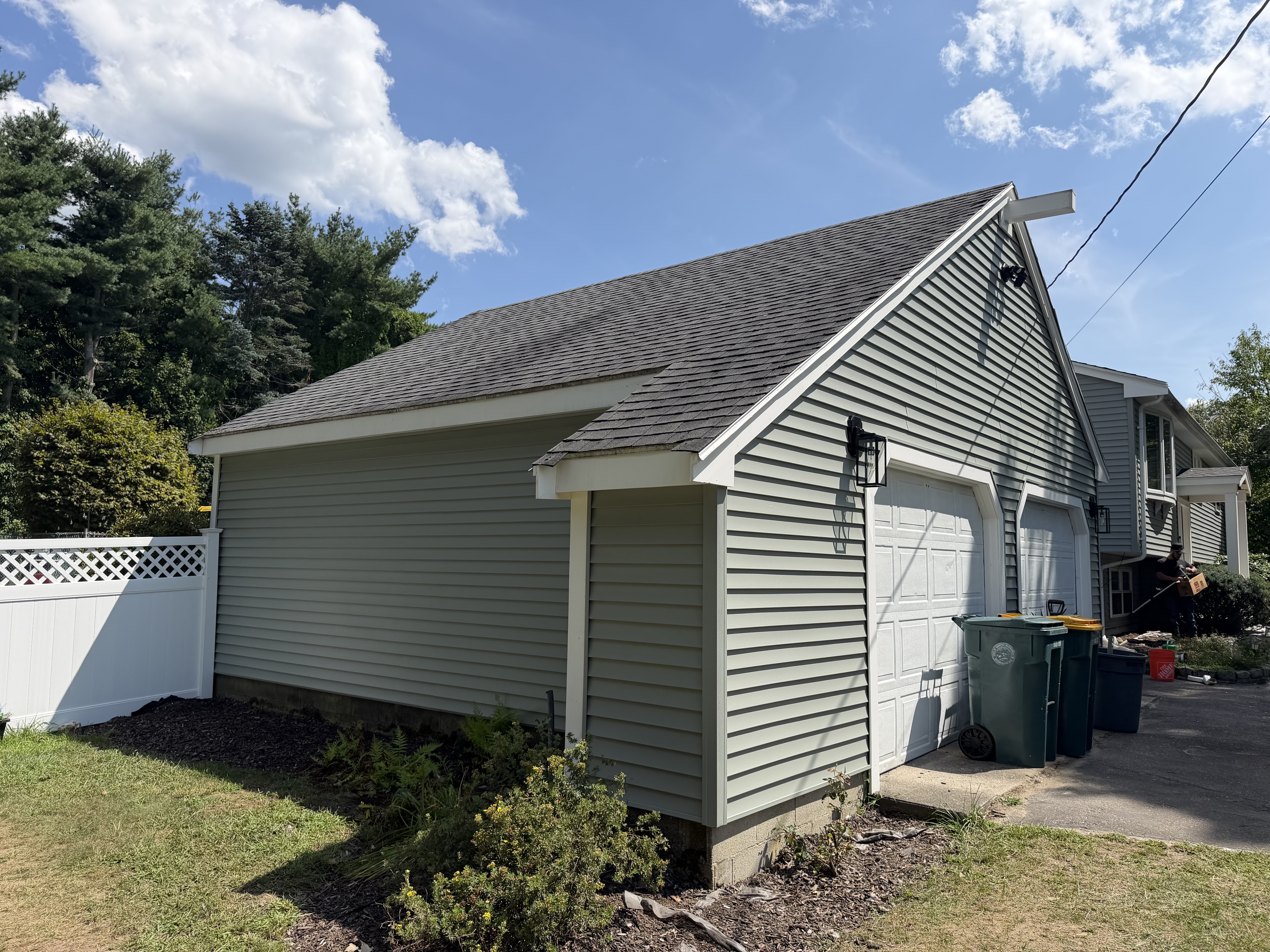 Garage Siding & Stone Alcove