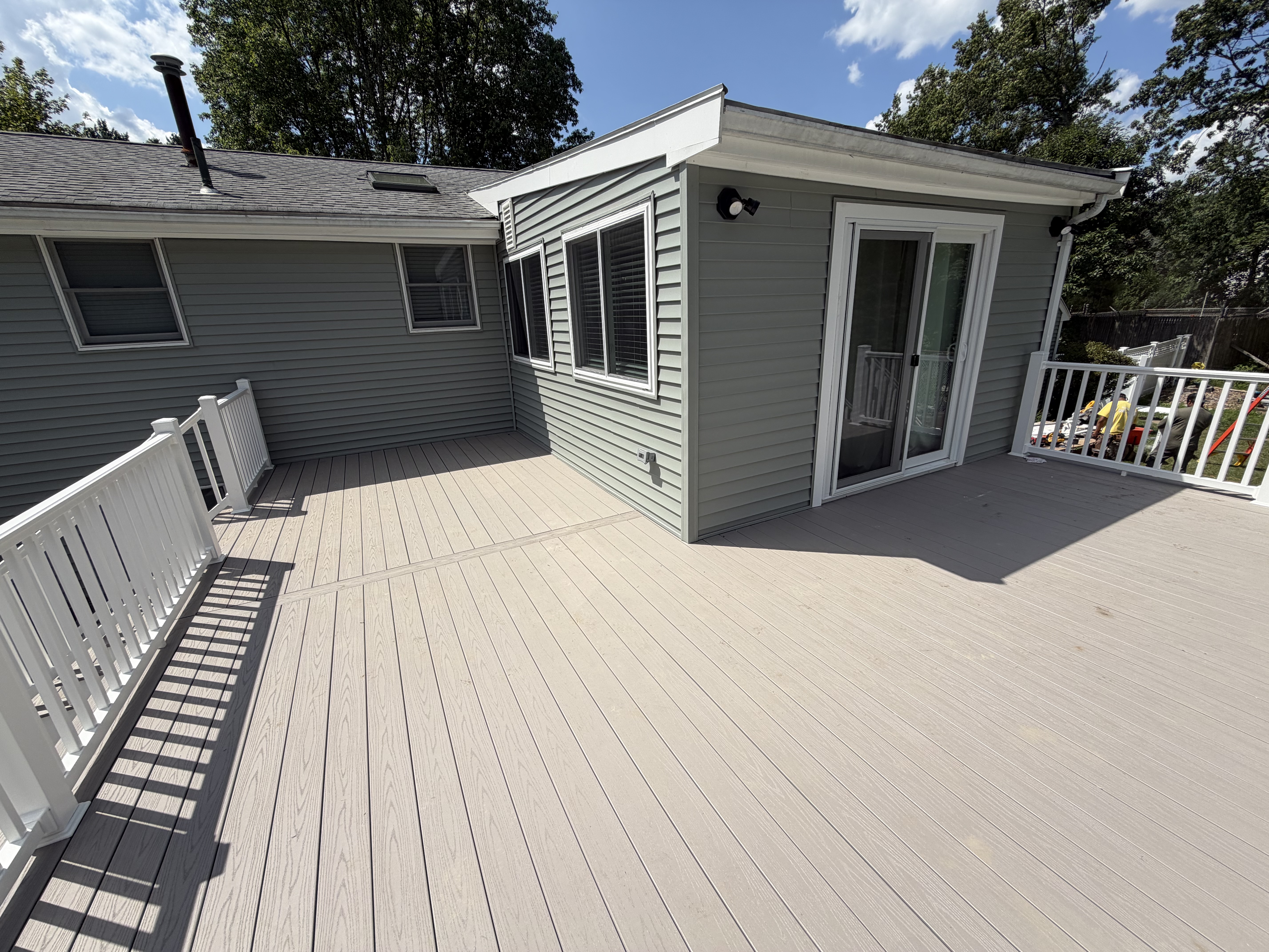 Composite Deck with White Railing