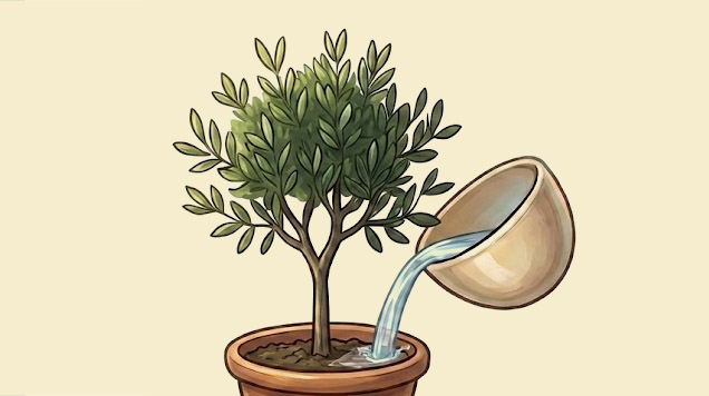 Water pouring into plant