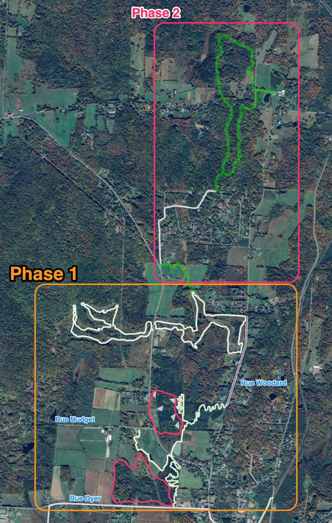Carte des phases — Sentiers Village Sutton