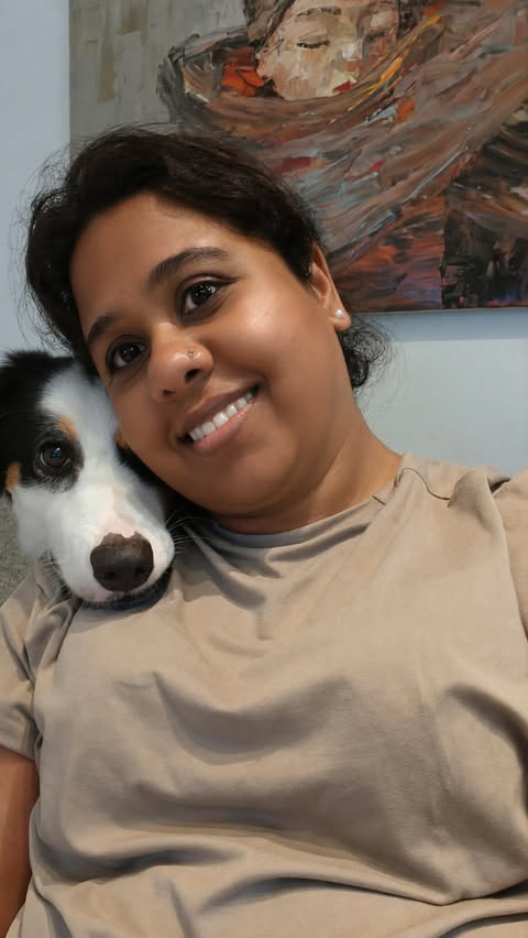 Jasmine with a dog