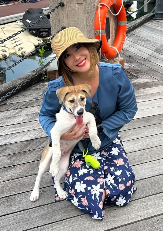 Olivia with a puppy