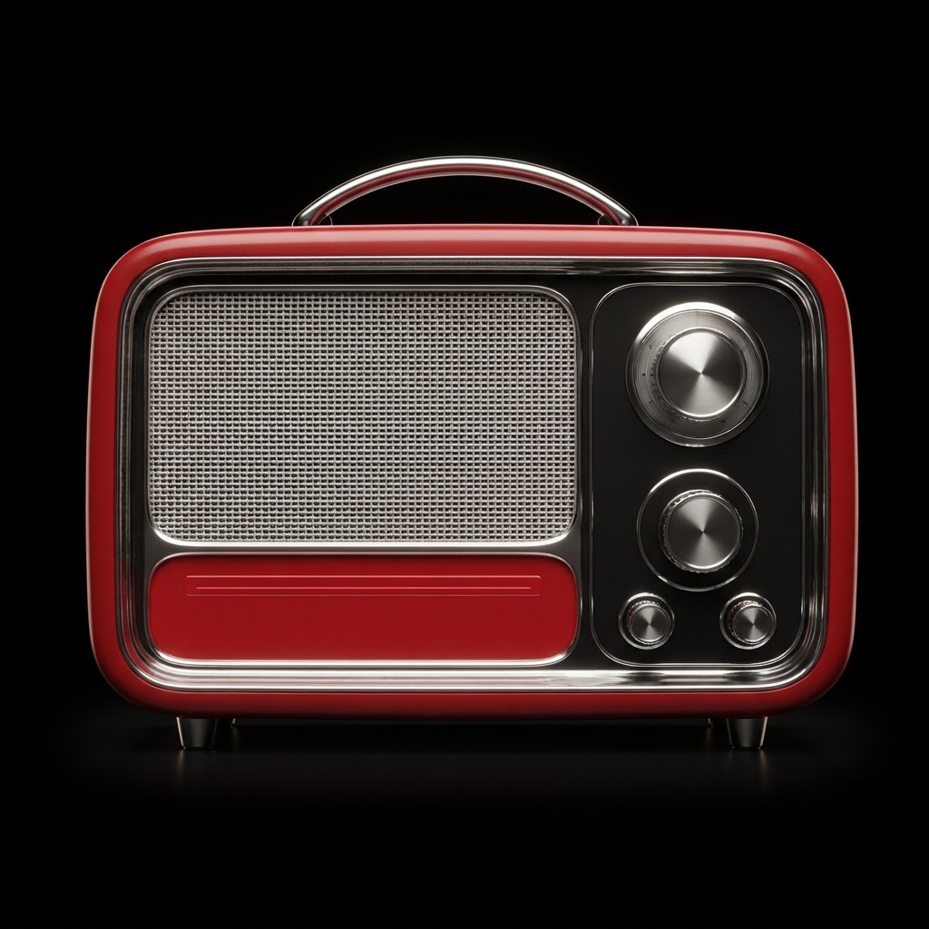 Vintage red radio