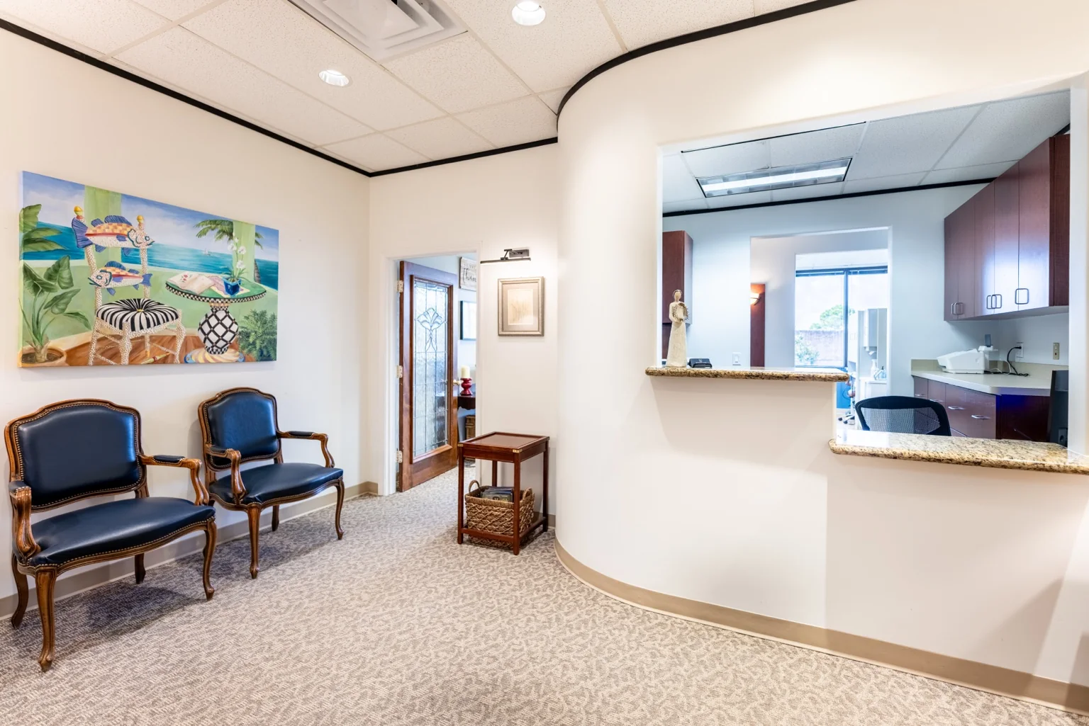 Reception and waiting area at Echo Lane Dental