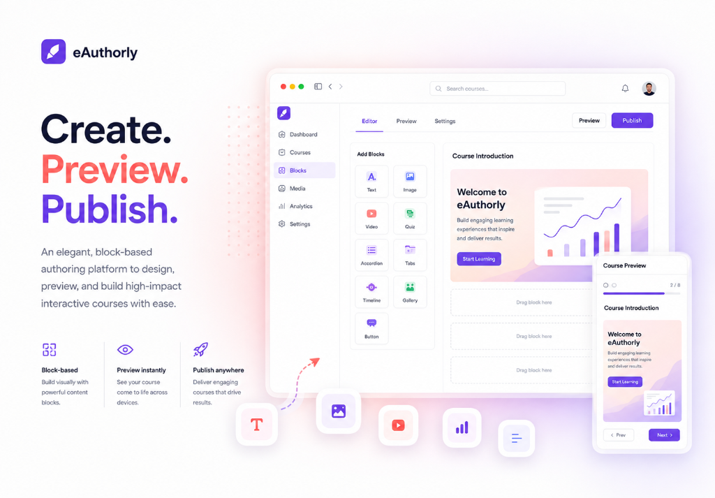 eAuthorly course authoring workspace