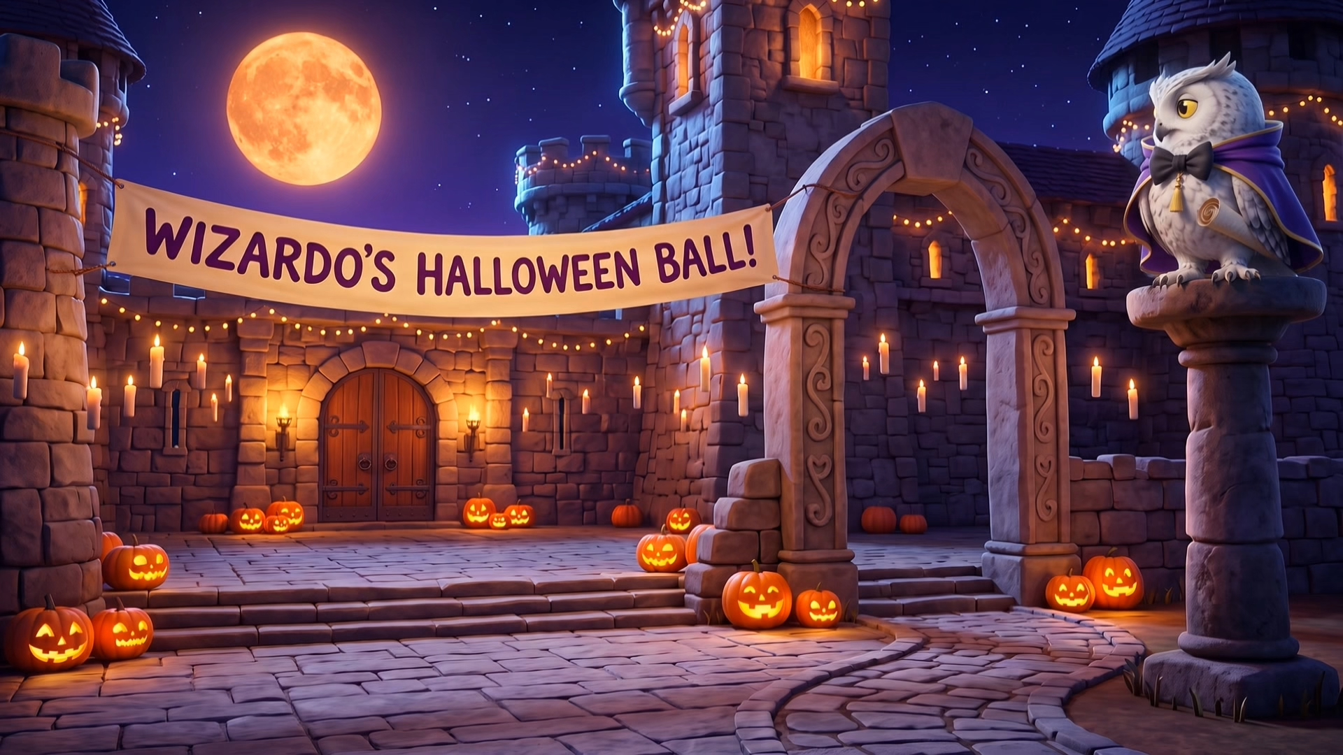 Wizardo's Halloween Ball courtyard