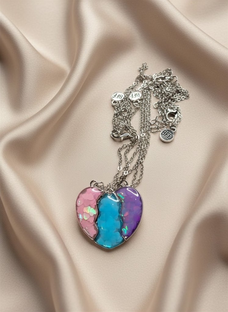 BFF Heart Necklace Set
