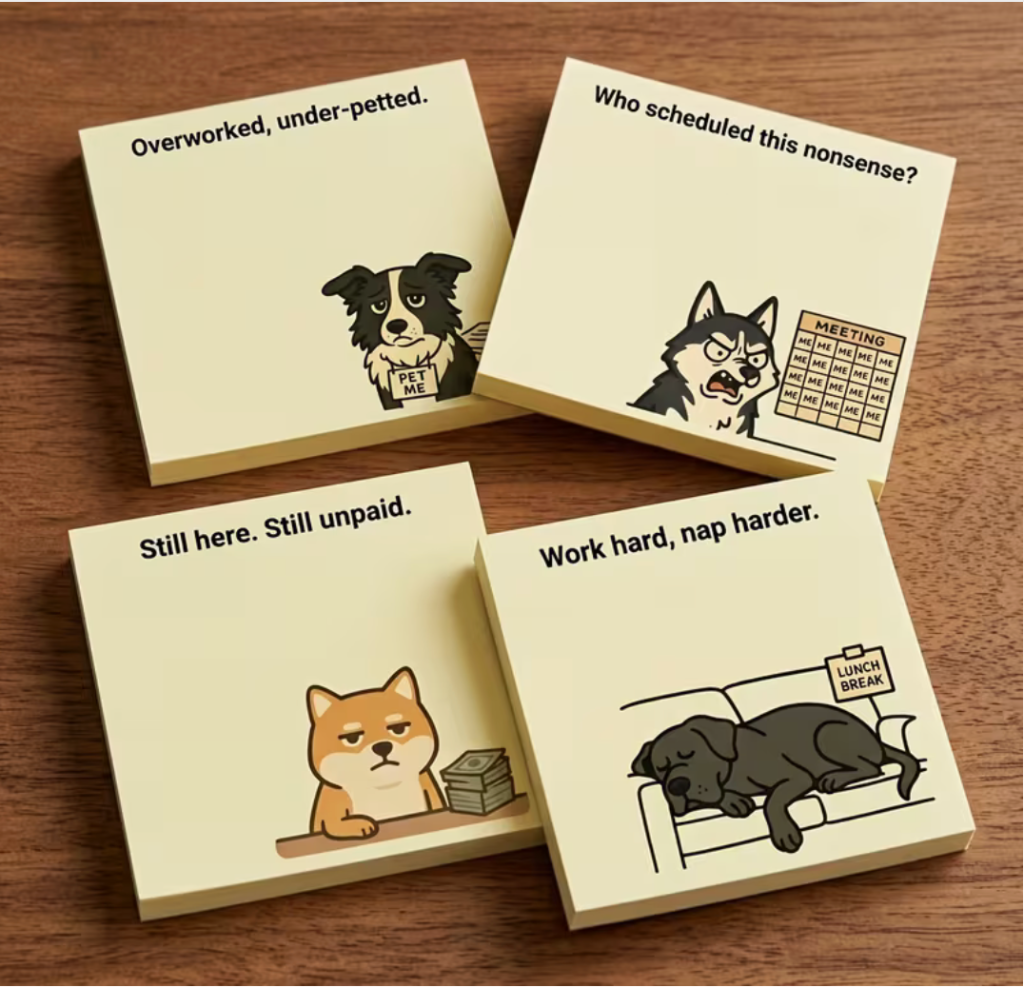 Dog Funny Sticky Notes