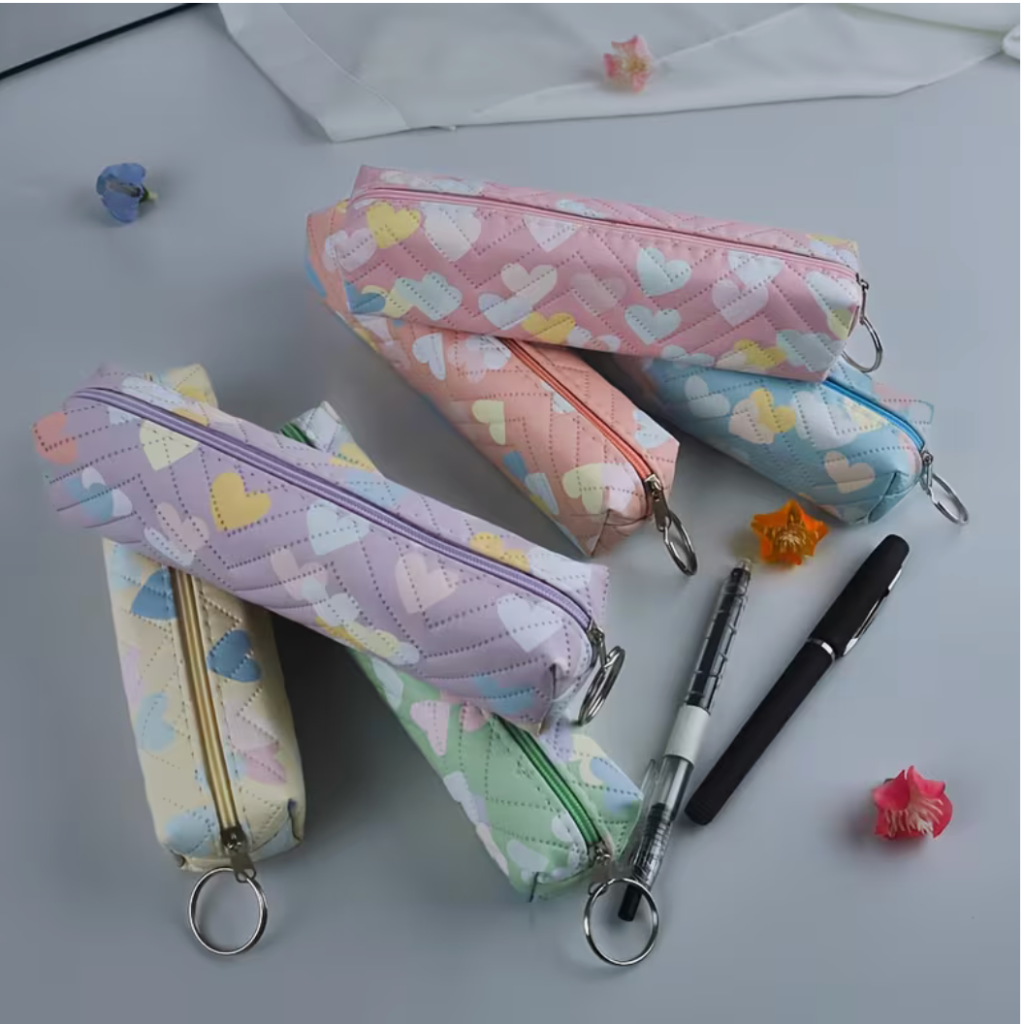 Heart Pattern Stationery Pencil Case