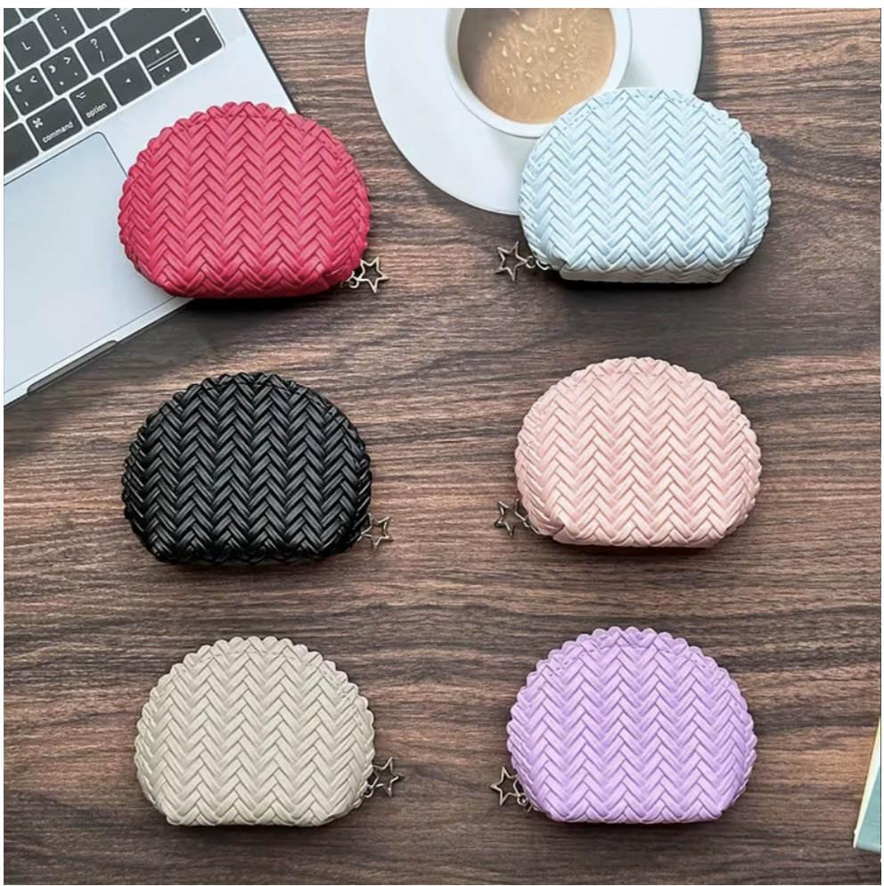 Five-Pointed Star Zipper Woven Coin Purse