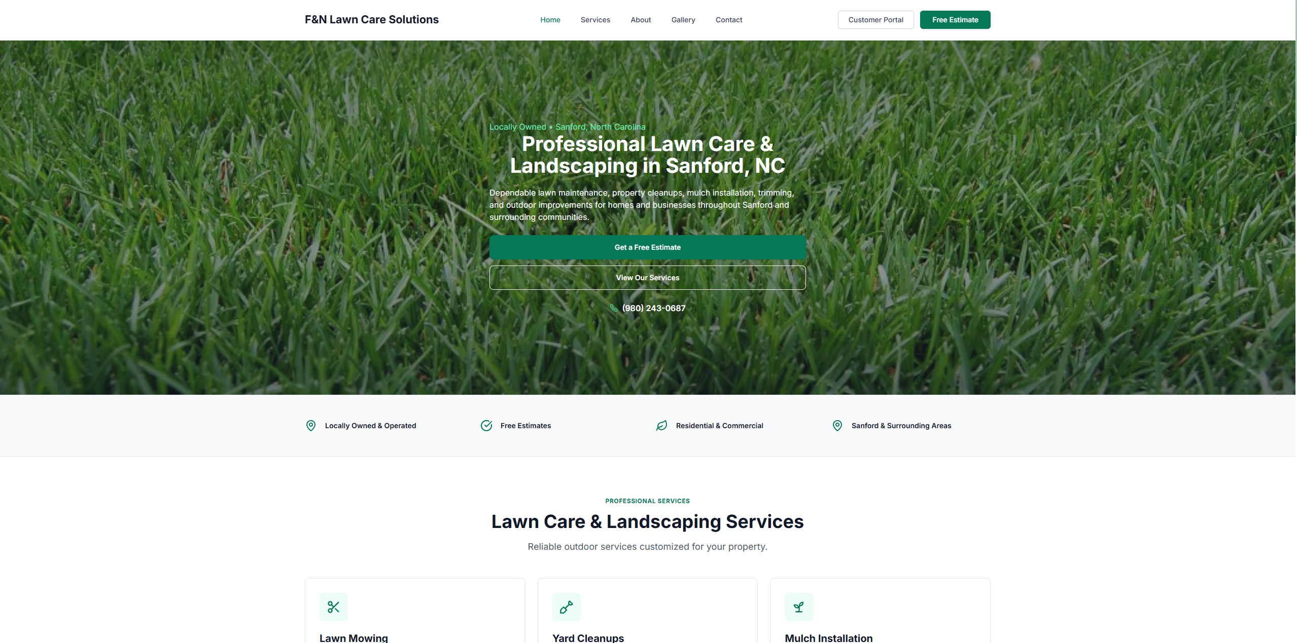 Lawn Care & Landscaping Website template preview