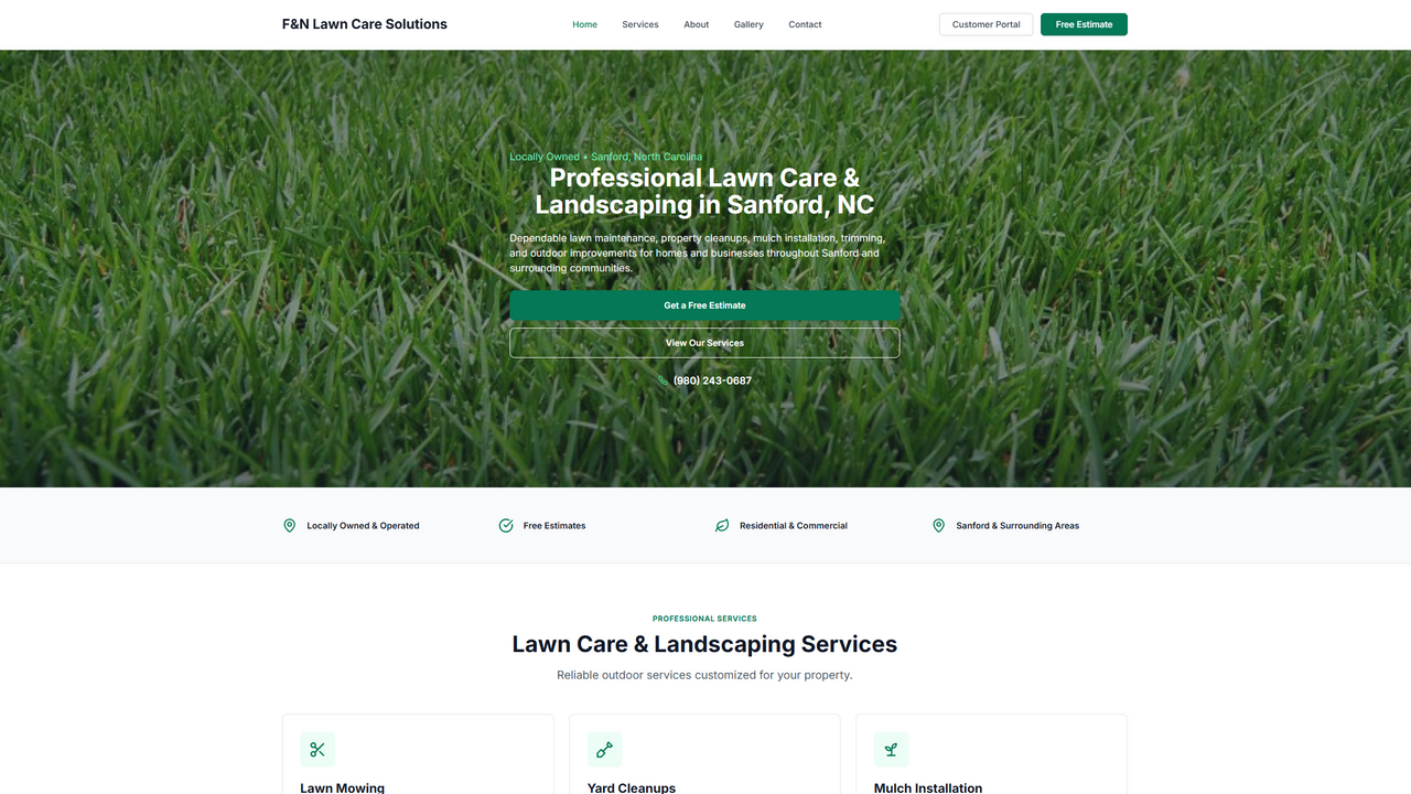 Lawn Care & Landscaping Website template preview