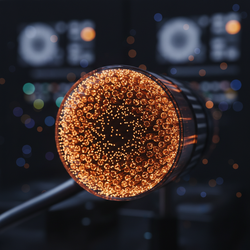 Glowing fiber optic cables — precision engineering
