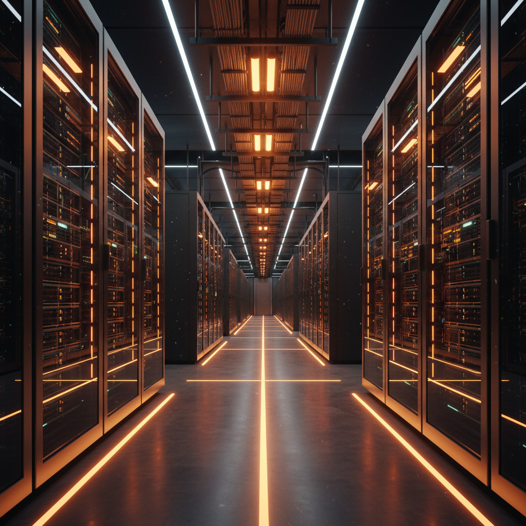 Network data center with fiber optic patch panels