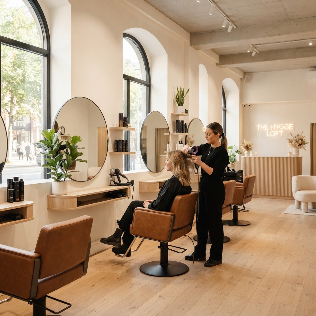 Interior de una peluquería moderna