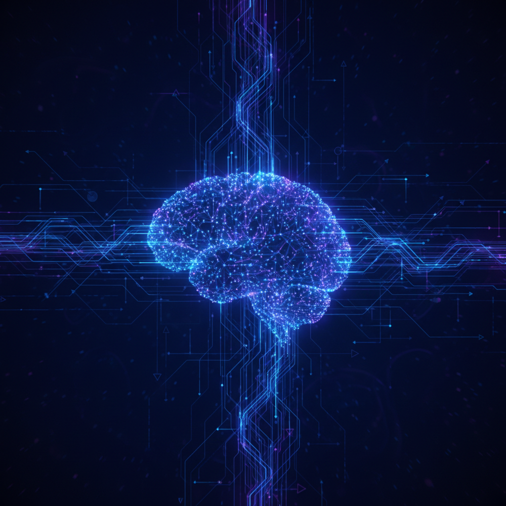 AI neural network visualization representing continuous learning