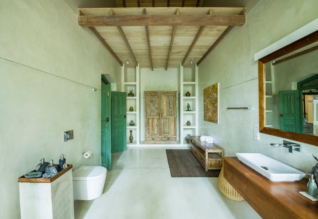 Bathroom Interior — Rustic Luxury Vanity & Wardrobe