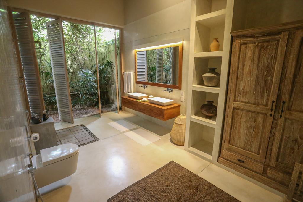 Bathroom Suite — Vanity, Wardrobe & Open-Air Garden Transition