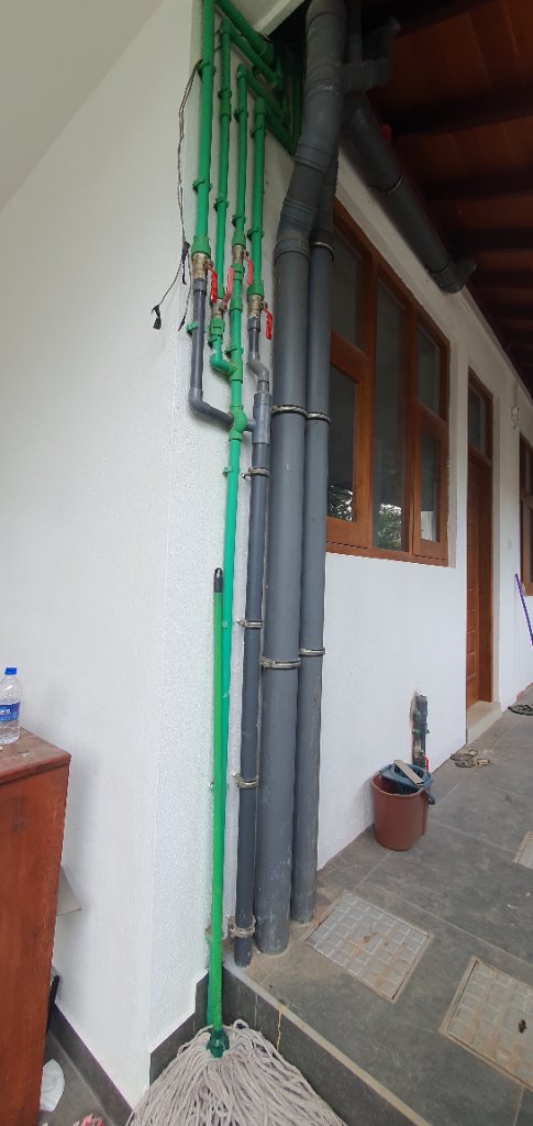 Exterior Wall — PPR Pipework with Brass Transition Joints
