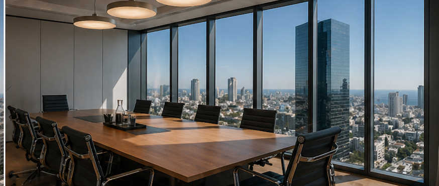 Salle de réunion — Cabinet ASSOULINE, Tel Aviv