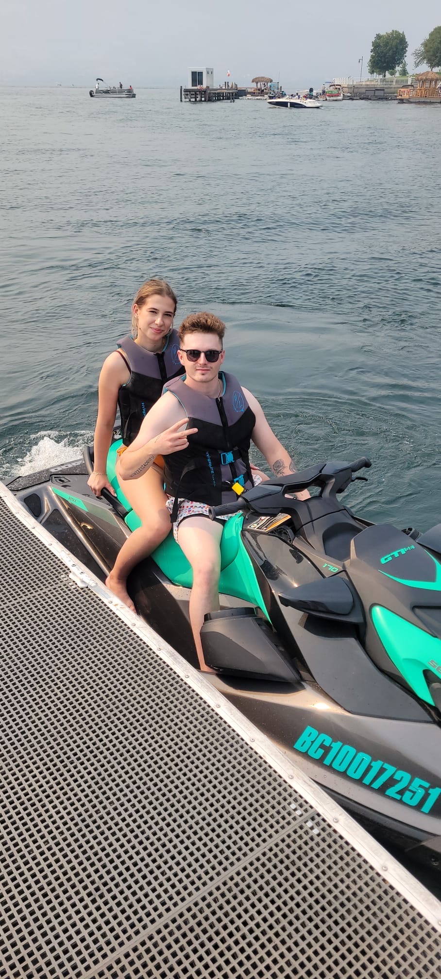 Guest enjoying a Sea-Doo rental on Okanagan Lake in Kelowna