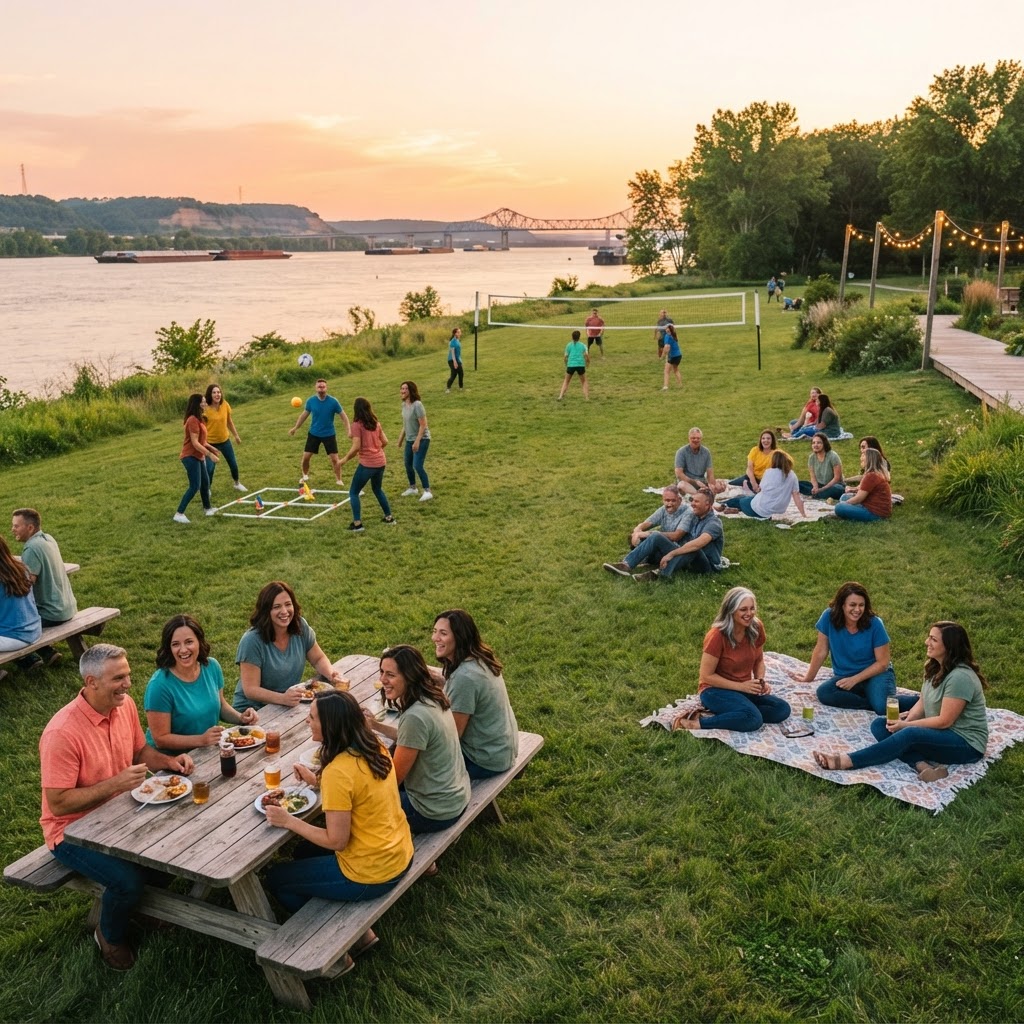 Single adults gathering at summer social event in Nauvoo