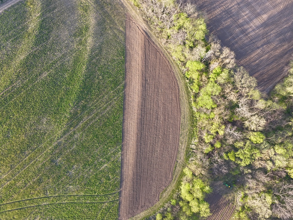 Aerial view of Prairieland pumpkin field