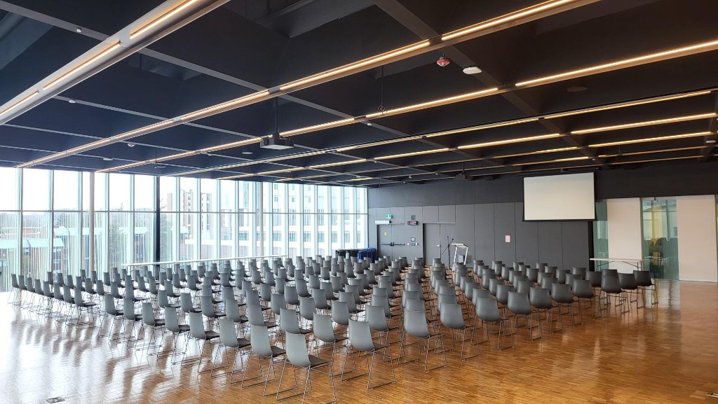 The Hub – main hall configured for plenary sessions