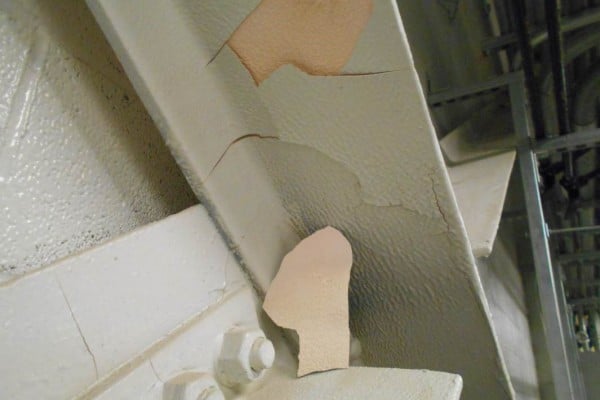Fireproofing coating delamination and cracking on structural steel