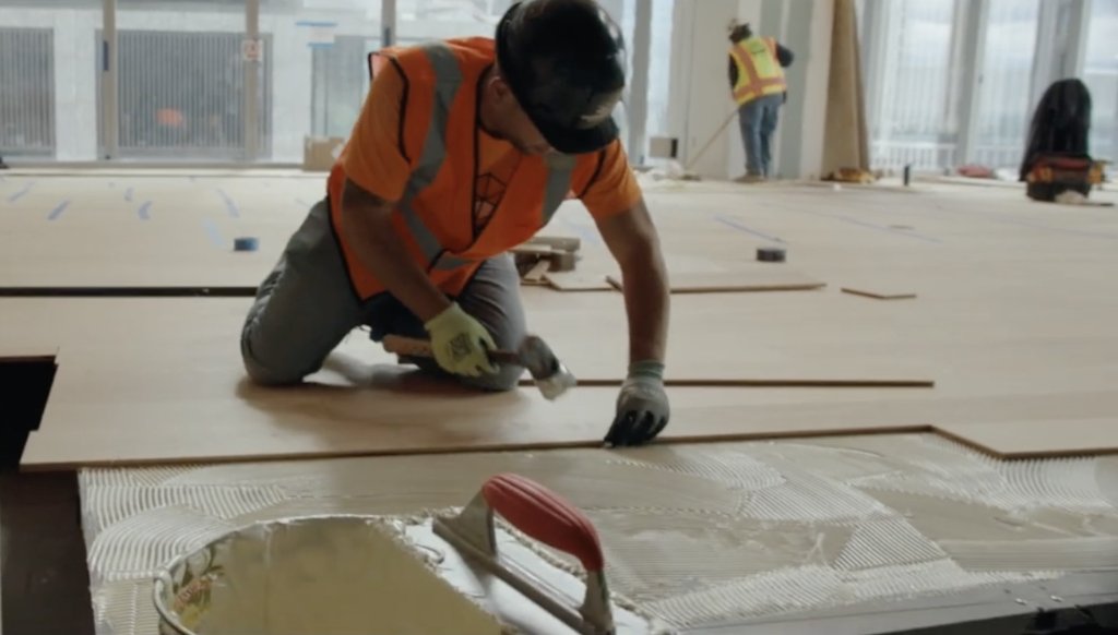 Hardwood flooring installation - Hudson Yards New York NY