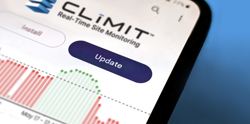 CLīMIT app update screen on a smartphone
