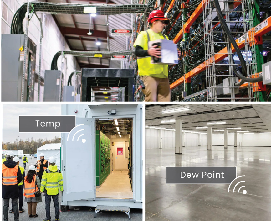 Data center temperature and dew point monitoring