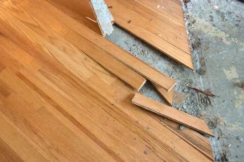 Failed hardwood flooring