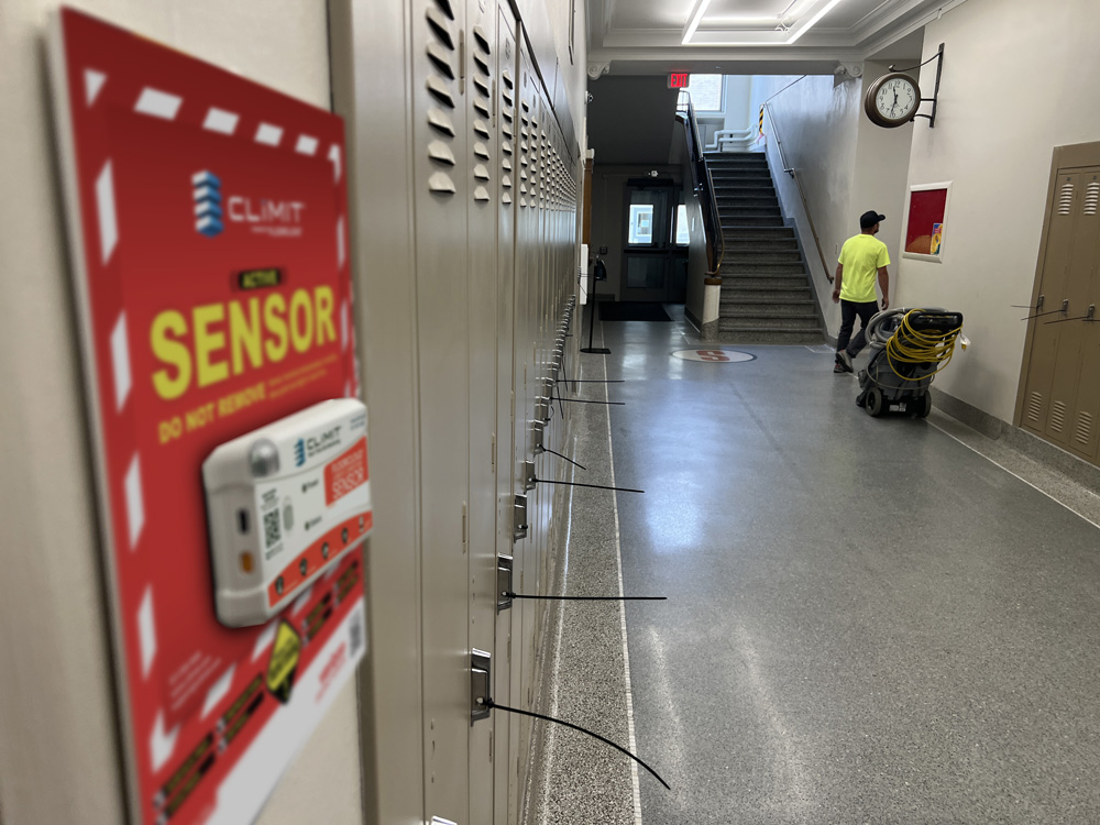 CLīMIT sensor active on a K-12 school hallway