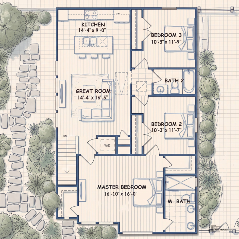 Plan #25686 second floor plan — 2-bedroom flat