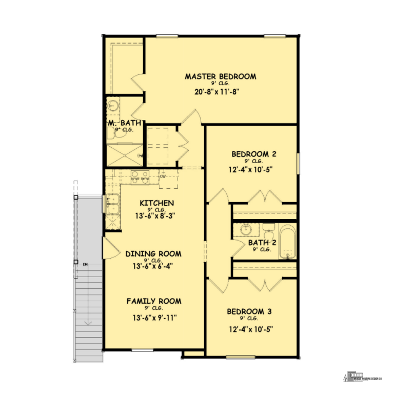 Plan #21265 upper unit floor plan