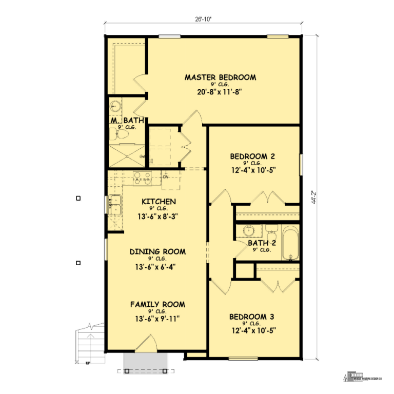 Plan #21265 lower unit floor plan