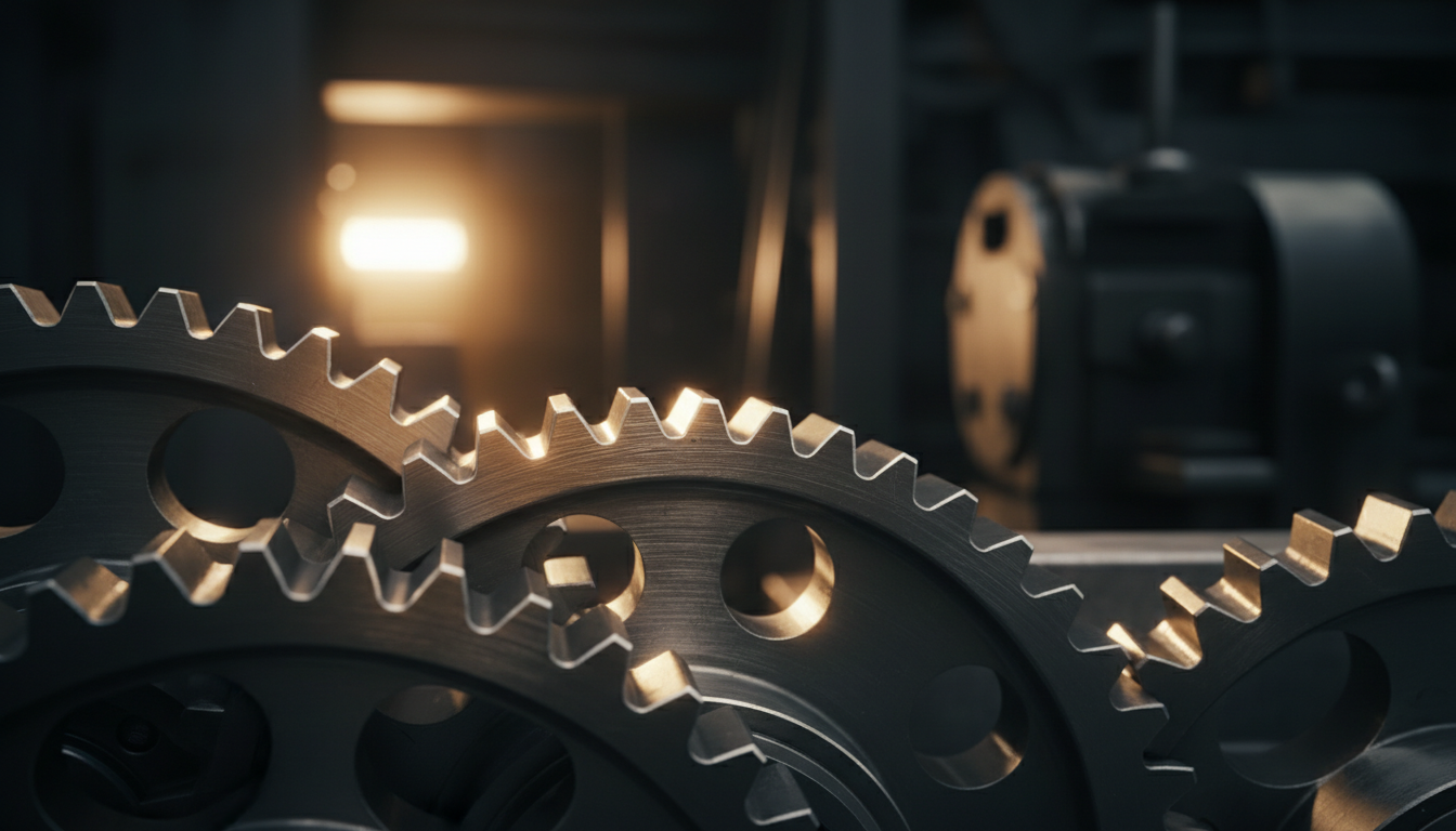 Precision machined metal gears interlocking
